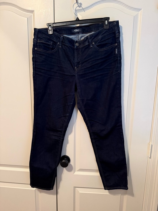 Silver Jeans Denim - Aiko Skinny Silver Jeans Dark Navy Skinny Jeans Size 18 Length 29